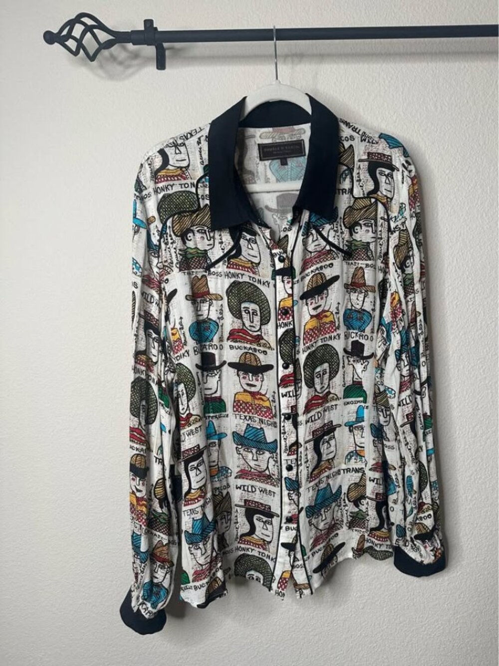 Double D Ranch Cowboy Print Button Down Shirt - NWT